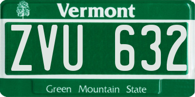 VT license plate ZVU632