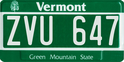 VT license plate ZVU647