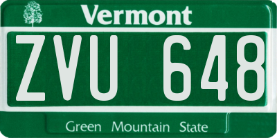 VT license plate ZVU648