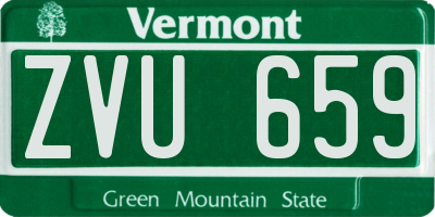 VT license plate ZVU659