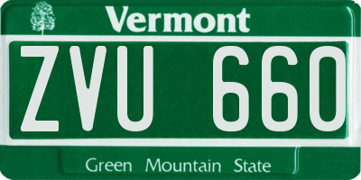 VT license plate ZVU660