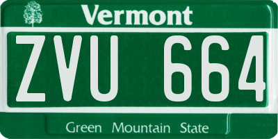 VT license plate ZVU664