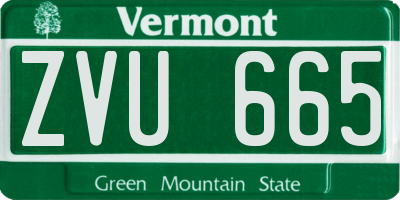 VT license plate ZVU665
