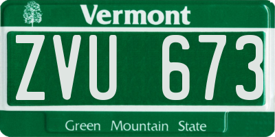 VT license plate ZVU673