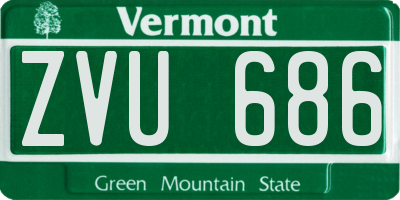 VT license plate ZVU686