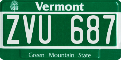 VT license plate ZVU687