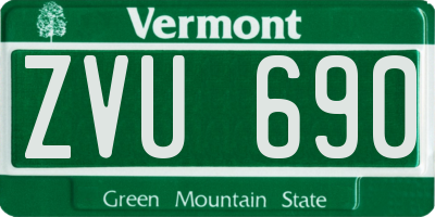 VT license plate ZVU690