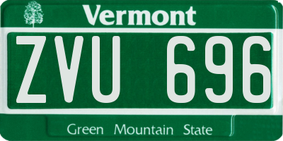 VT license plate ZVU696