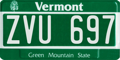 VT license plate ZVU697
