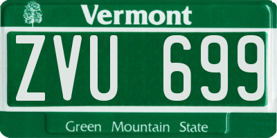 VT license plate ZVU699