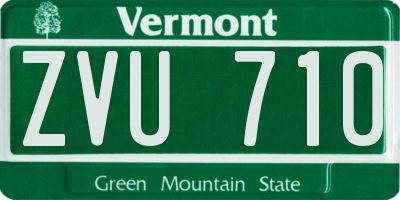 VT license plate ZVU710