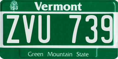 VT license plate ZVU739