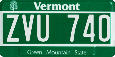 VT license plate ZVU740