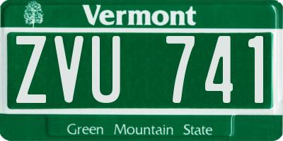 VT license plate ZVU741