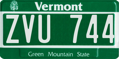 VT license plate ZVU744