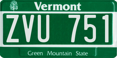 VT license plate ZVU751