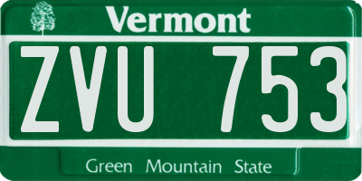 VT license plate ZVU753