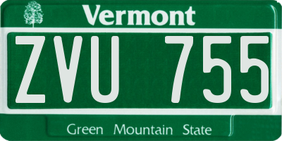 VT license plate ZVU755