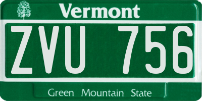 VT license plate ZVU756