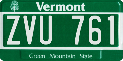 VT license plate ZVU761