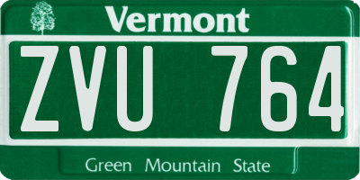 VT license plate ZVU764