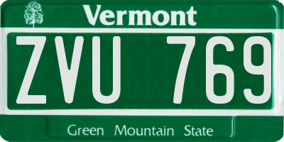 VT license plate ZVU769