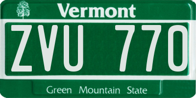 VT license plate ZVU770