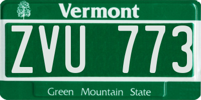 VT license plate ZVU773