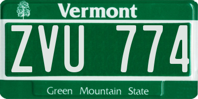 VT license plate ZVU774