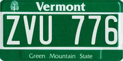 VT license plate ZVU776