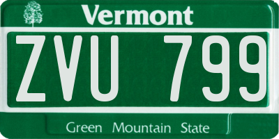 VT license plate ZVU799