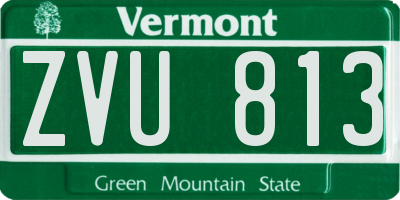 VT license plate ZVU813