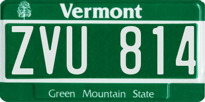 VT license plate ZVU814