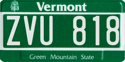 VT license plate ZVU818