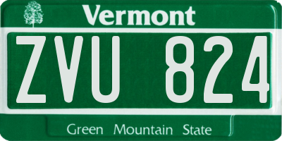 VT license plate ZVU824