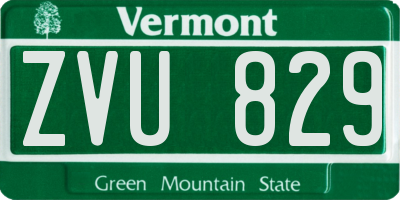VT license plate ZVU829