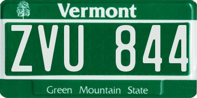 VT license plate ZVU844