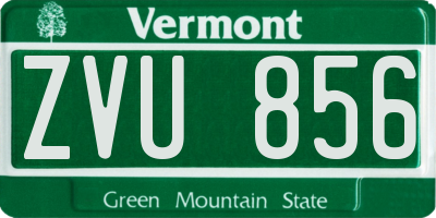 VT license plate ZVU856