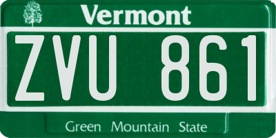 VT license plate ZVU861