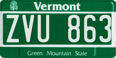 VT license plate ZVU863