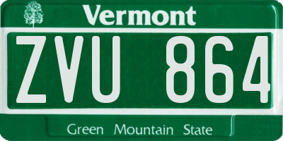 VT license plate ZVU864