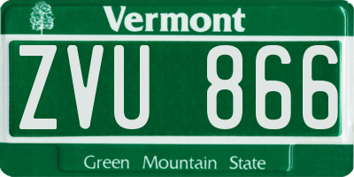 VT license plate ZVU866