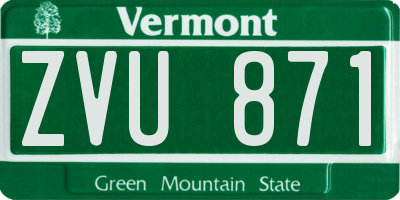 VT license plate ZVU871