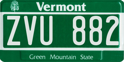 VT license plate ZVU882