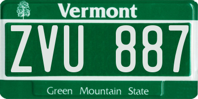 VT license plate ZVU887