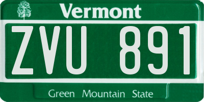 VT license plate ZVU891