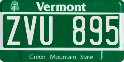 VT license plate ZVU895