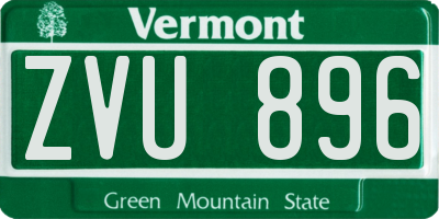 VT license plate ZVU896