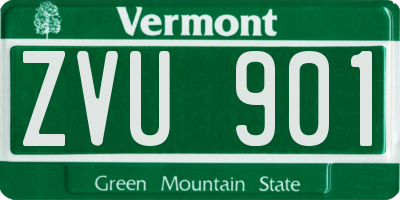 VT license plate ZVU901