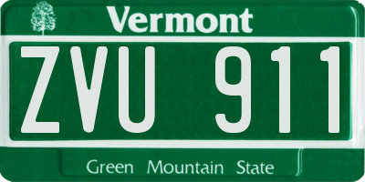 VT license plate ZVU911